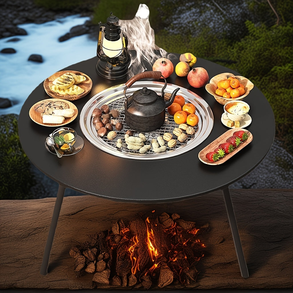 Outdoor Charcoal Grill & Tea Table Set-2